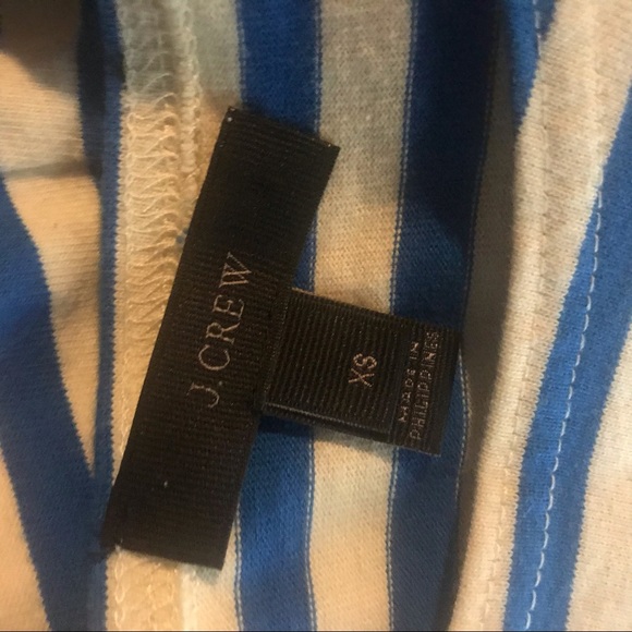 J. Crew Striped Ruffle Sleeve Black Label Sz xs - Picture 5 of 7